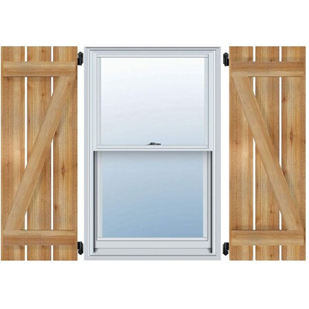Ekena Millwork Spaced Board-n-Batten Shutters w/Z-Bar, Rough Sawn Western Red Cedar, 28 7/8W x 43H, PR RBS06Z29X043RWR